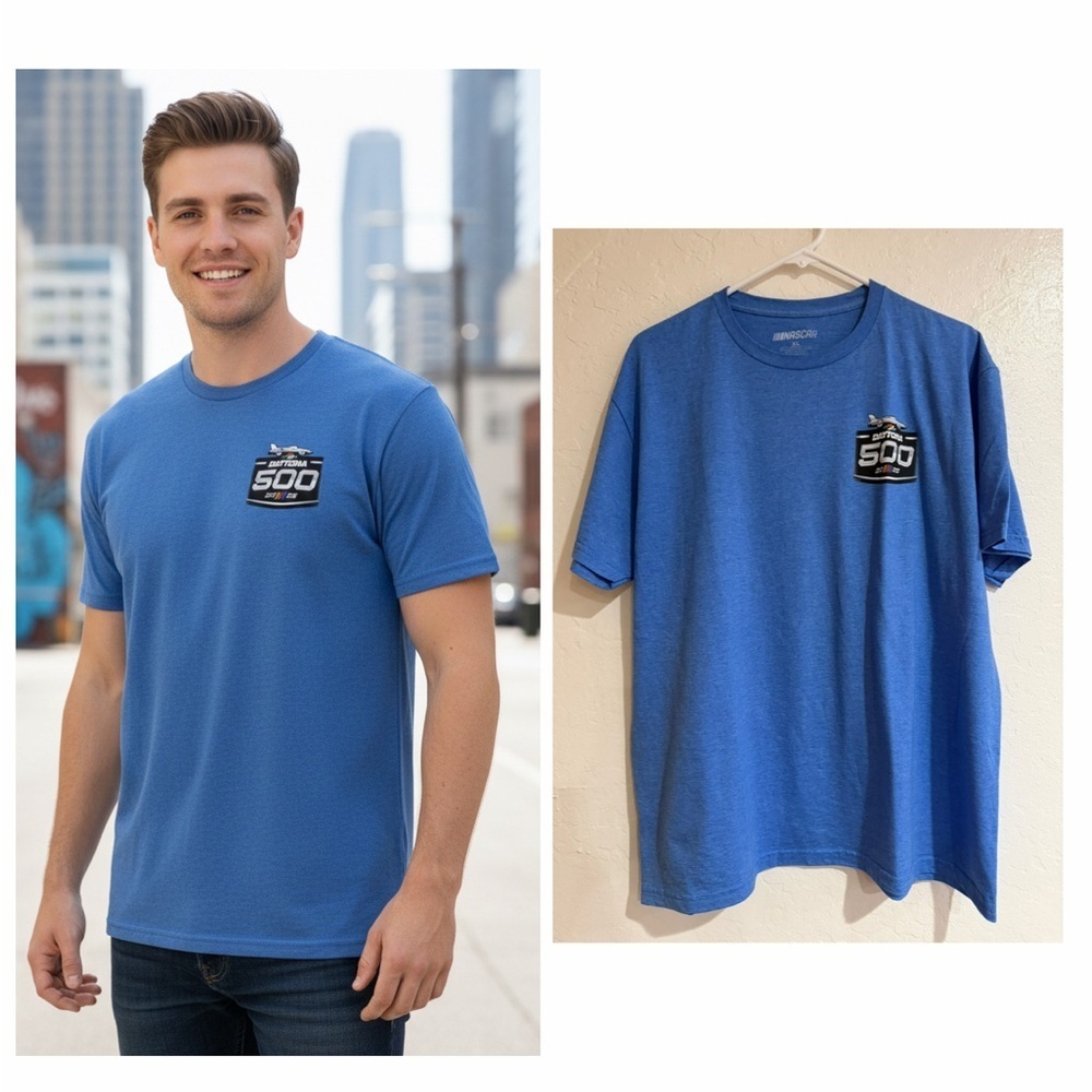 NASCAR Daytona 500 Blue Graphic Men's T-Shirt size XL